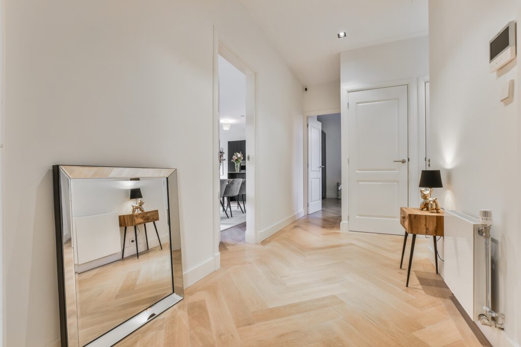 interior design of corridor in modern apartment