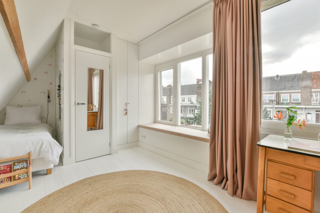 mansard bedroom with minimalist interior design 1