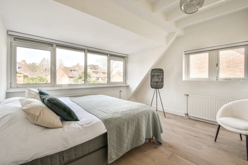 mansard bedroom with minimalist interior design 2